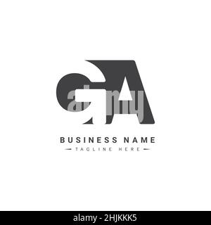 Minimal Business Logo für Alphabet GA - Anfangsbuchstabe G und Ein Logo - Monogramm Vektor Logo-Vorlage für Firmennamen Initialen Stock Vektor