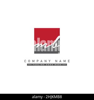 Anfangsbuchstabe MB-Logo - handgezeichnetes Signaturlogo - Minimales Vektorlogo für Initialen im Handschriftstil Stock Vektor