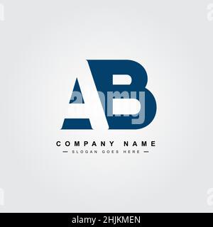 Minimal Business Logo für Alphabet ab - Anfangsbuchstabe A und B Logo - Monogramm Vektor Logo Vorlage für Firmennamen Initialen Stock Vektor