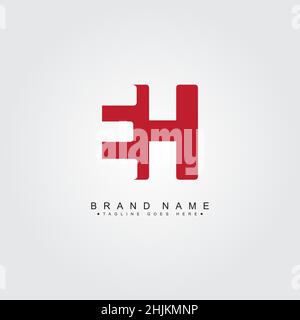 Minimal Business Logo für Alphabet EH - Anfangsbuchstabe E und H Logo - Monogramm Vektor Logo Vorlage für Firmennamen Initialen Stock Vektor
