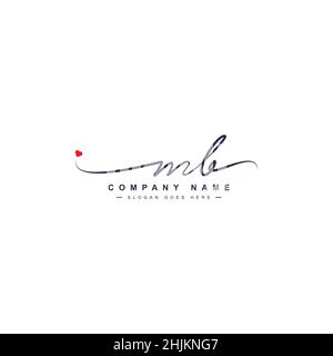 Anfangsbuchstabe MB-Logo - handgeschriebenes Signaturlogo - Minimales Vektorlogo für Initialen im Handschriftstil Stock Vektor