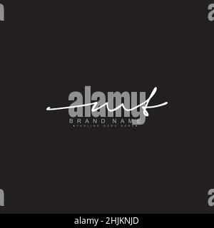 Anfangsbuchstabe MT-Logo - handgezeichnetes Signaturlogo - Minimales Vektorlogo für Initialen im Handschriftstil Stock Vektor