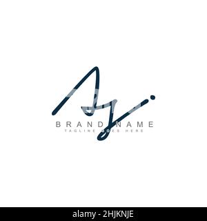 Anfangsbuchstabe ALS Logo - handgeschriebenes Logo im Signaturstil - Minimaler Vektor Logo für Initialen im Handschriftstil Stock Vektor