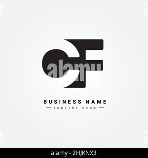 Einfaches Business-Logo für Anfangsbuchstaben CF - Alphabet-Logo - Monogramm-Vektor-Logo-Vorlage für Firmennamen-Initialen Stock Vektor