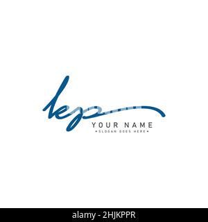 Anfangsbuchstabe KP-Logo - handgeschriebenes Logo im Signaturstil - Minimales Vektorlogo für Initialen im Handschriftstil Stock Vektor