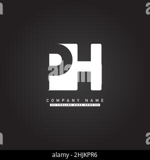 Anfangsbuchstabe PH-Logo - Minimales Business-Logo für die Buchstaben P und H - Monogramm-Vektor-Logo-Vorlage für Firmennamen-Initialen Stock Vektor