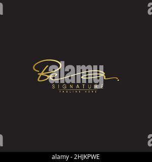 Anfangsbuchstabe BE Logo - handgeschriebenes Signaturstil Logo - Minimaler Vektor Logo für Initialen im Handschriftstil Stock Vektor