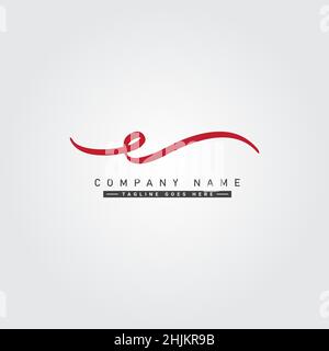 E-Buchstabe Unterschrift Logo - E-Buchstabe Anfangslogo - das Logo für den Firmennamen beginnt mit dem Buchstaben E Stock Vektor
