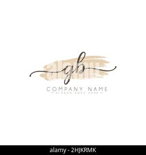 Anfangsbuchstabe GP-Logo - handgeschriebenes Signaturlogo - Minimales Vektorlogo für Initialen im Handschriftstil Stock Vektor