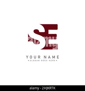 Einfaches Geschäftslogo für den Anfangsbuchstaben SE - Alphabet-Logo - Monogramm-Vektor-Logovorlage für Firmennamen-Initialen Stock Vektor