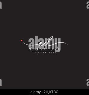 Anfangsbuchstabe SD-Logo - handgezeichnetes Signaturlogo - Minimales Vektorlogo für Initialen im handschriftlichen Stil Stock Vektor