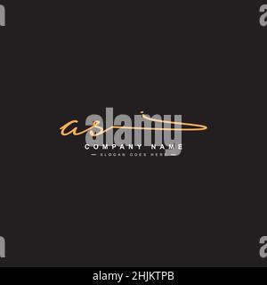 Anfangsbuchstabe ALS Logo - handgeschriebenes Signaturlogo - Minimal Vector Logo für Initialen im handschriftlichen Stil Stock Vektor