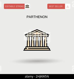 Parthenon einfaches Vektor-Symbol. Stock Vektor