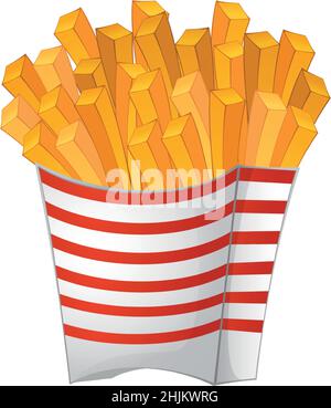 Realistischer, frischer pommes frites weißer Hintergrund – Vektorgrafik Stock Vektor