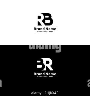 Anfangsbuchstabe RB- oder BR-Logo - einfaches Business-Logo für Alphabet R und B - Monogramm-Vektor-Logo-Vorlage für Firmennamen-Initialen Stock Vektor