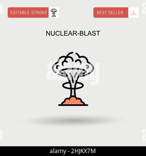Einfaches Vektorsymbol für nukleare Sprengung. Stock Vektor