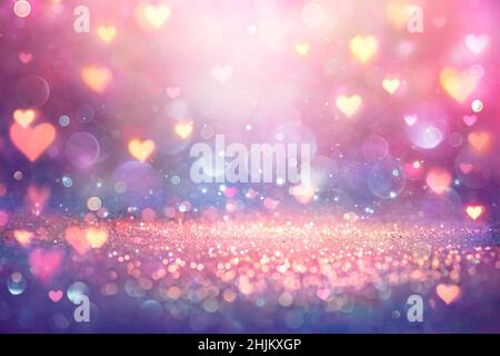 Valentines Glänzend Rosa Glitzer Hintergrund Mit Defokussierten Abstrakten Lichter Stockfoto