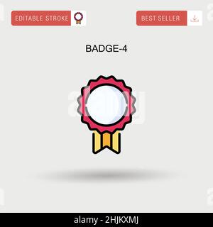 Badge-4 einfaches Vektorsymbol. Stock Vektor