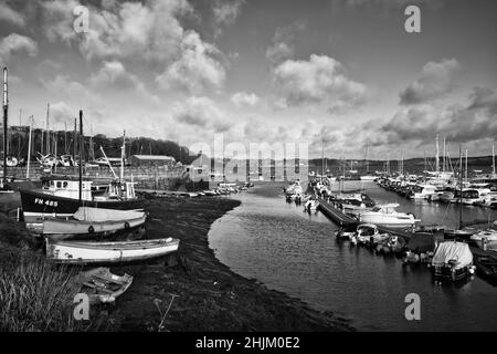 Ein kleiner Hafen in Mylor bei Falmouth an der Cornish Coast Stockfoto