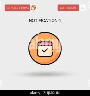 Notification-1 einfaches Vektorsymbol. Stock Vektor