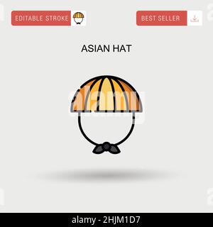 Asiatischer Hut einfaches Vektor-Symbol. Stock Vektor