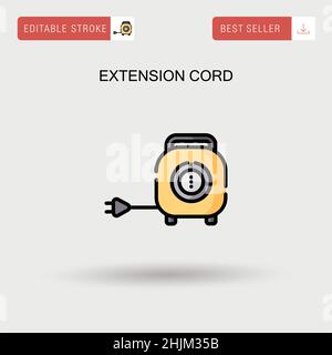 Einfaches Vektorsymbol für Verlängerungskabel. Stock Vektor