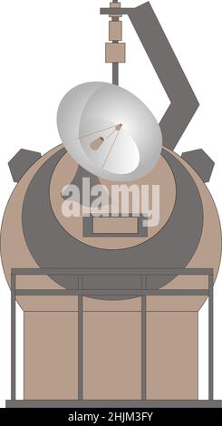 Großes Radioteleskop Parabolantenne System, Vektor-Illustration. Stock Vektor