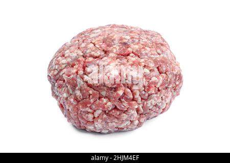 Einzelne rohe Hackfleischkugel. Gehacktes Rindfleisch Stockfoto