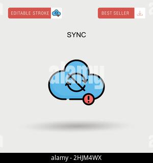 Symbol für einfache Vektorsynchronisierung. Stock Vektor