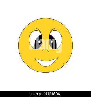 Smile Icon im trendigen Flat-Style. Glückliches Gesicht isoliert auf weißem Hintergrund. Symbole für Smiley-Gesichter. Trendige Vektorgrafik. Konturgrafiken für das Design Stock Vektor