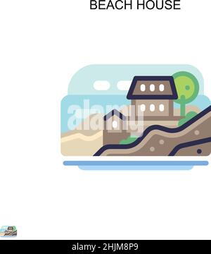 Strandhaus einfaches Vektor-Symbol. Illustration Symbol Design-Vorlage für Web mobile UI-Element. Stock Vektor