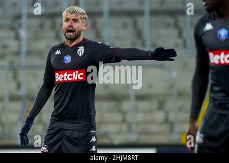 LENS, FRANKREICH - 30. JANUAR: Caio Henrique von AS Monaco beim Coupe de France-Spiel zwischen RC Lens und AS Monaco im Stade Bollaert-Delelis am 30. Januar 2022 in Lens, Frankreich (Foto: Jeroen Meuwsen/Orange Picts) Stockfoto