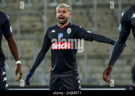 LENS, FRANKREICH - 30. JANUAR: Caio Henrique von AS Monaco beim Coupe de France-Spiel zwischen RC Lens und AS Monaco im Stade Bollaert-Delelis am 30. Januar 2022 in Lens, Frankreich (Foto: Jeroen Meuwsen/Orange Picts) Stockfoto