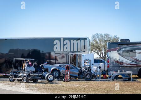 Bradenton, Florida, USA. 30th. Januar 2022. Die US National Championships, Winter Session Pro Drag Racing und Grodge Racing sowie offene Sessions auf einem 400 Meter langen Drag Strip. Ultra Street, Limited Drag Radial, Pro Outlaw 632, Precision Shaft Technologies X275, Pro Line Racing, M&M-Getriebe. Die Veranstaltung wurde aufgrund von anomaly kaltem Wetter in Florida abgesagt. Kredit: Yaroslav Sabitov/YES Market Media/Alamy Live Nachrichten Stockfoto