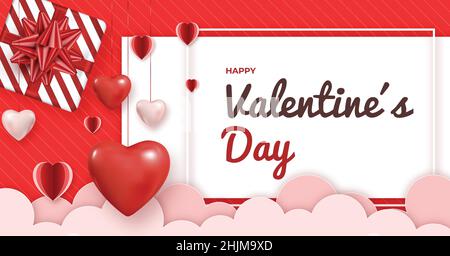 Realistische valentinstag Social Media post Vorlage Design Vektor Illustration Design Vektor Illustration Stock Vektor