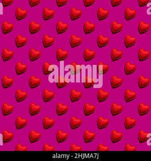 Abstraktes, nahtloses Herzmuster für den Valentinstag Stockfoto