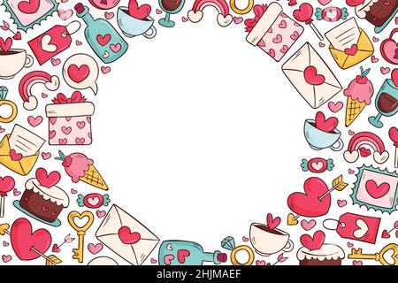 Hand gezeichnet valentinstag Hintergrund Design Vektor Illustration Design Vektor Illustration Stock Vektor