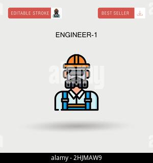 Engineer-1 einfaches Vektorsymbol. Stock Vektor