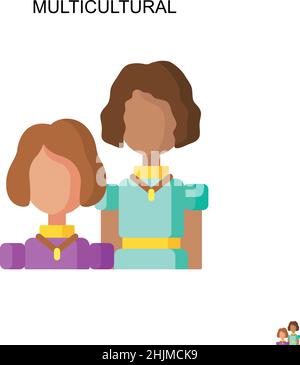 Multikulturelles einfaches Vektorsymbol. Illustration Symbol Design-Vorlage für Web mobile UI-Element. Stock Vektor