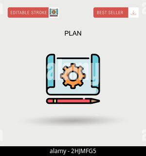 Einfaches Vektorsymbol planen. Stock Vektor