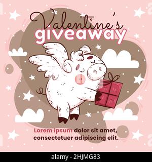 Hand gezeichnet valentinstag Giveaway Design Vektor Illustration Design Vektor Illustration Stock Vektor