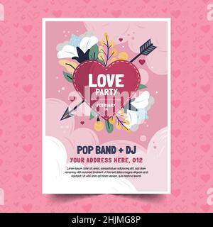 Handgezeichnetes Valentinstags-Poster MONTAJE Stock Vektor