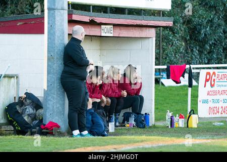 Strood, Vereinigtes Königreich . 30th Januar 2022. Strood, England, Januar 30th 20 Gillingham Bank während des Spiels der FA Womens Nation League Southern Premier zwischen Gillingham und London Bees auf dem Rochester United Sports Ground in Strood, England. Sam Mallia/SPP Credit: SPP Sport Press Photo. /Alamy Live News Stockfoto