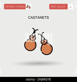 Kastagnetten einfaches Vektor-Symbol. Stock Vektor
