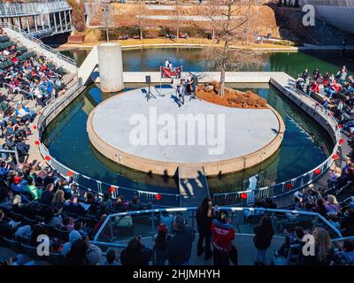 Oklahoma, JAN 29 2022 - Sonnenansicht des Lunar New Year Festivals Stockfoto