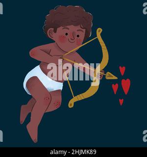 Hand gezeichnet valentinstag Amor Design Vektor Illustration Design Vektor Illustration Stock Vektor
