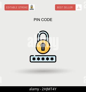 Einfaches Vektorsymbol für PIN-Code. Stock Vektor