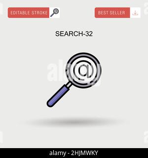 Search-32 einfaches Vektorsymbol. Stock Vektor