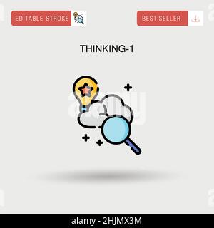 Thinking-1 einfaches Vektor-Symbol. Stock Vektor