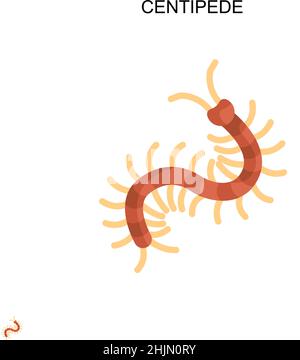 Einfaches Vektorsymbol für Centipede. Illustration Symbol Design-Vorlage für Web mobile UI-Element. Stock Vektor